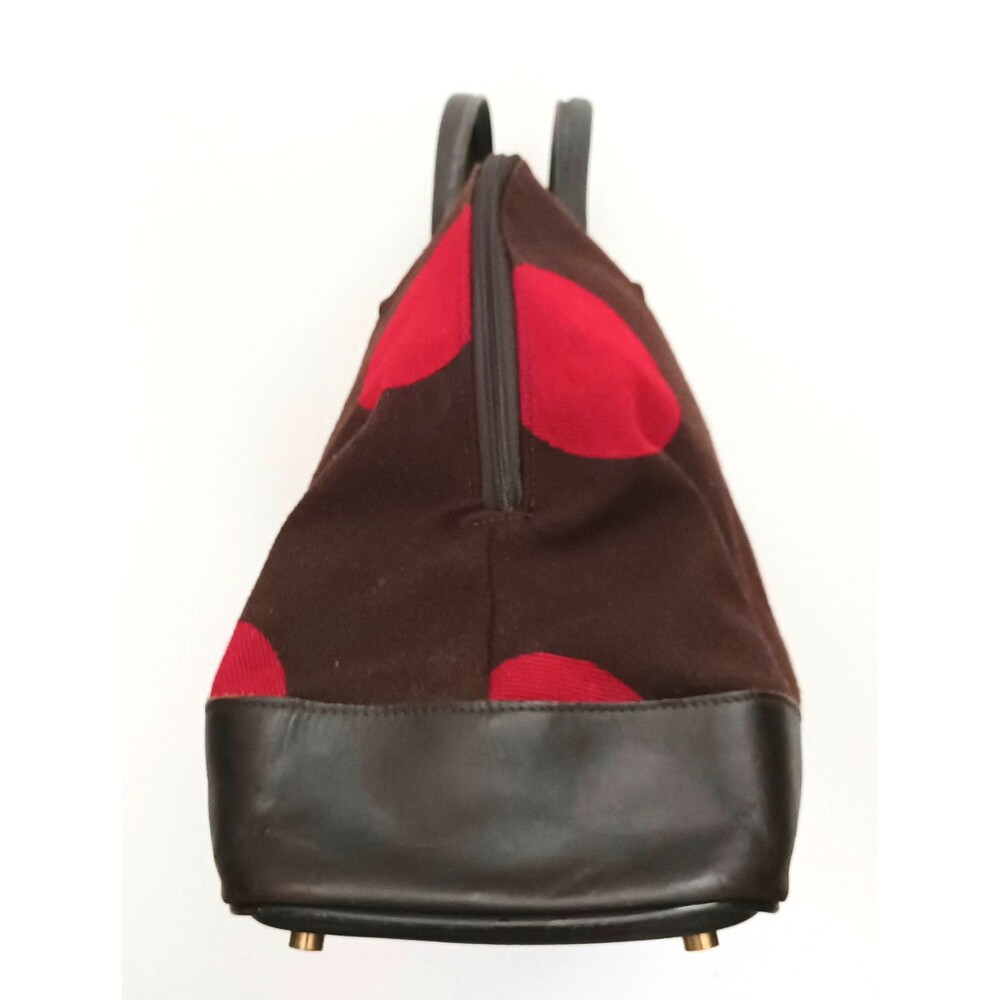 Hartman Luxe Collection Weekender Travel Bag Brown / Red Polka Dots Leather Trim - Picture 5 of 12